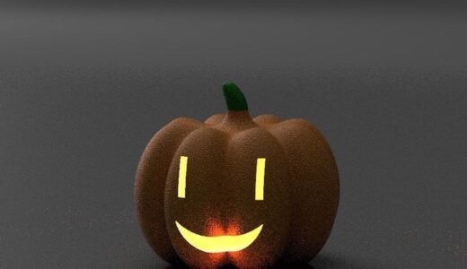 ３D作ったよ　ハロウィンのカボチャ　飛行船